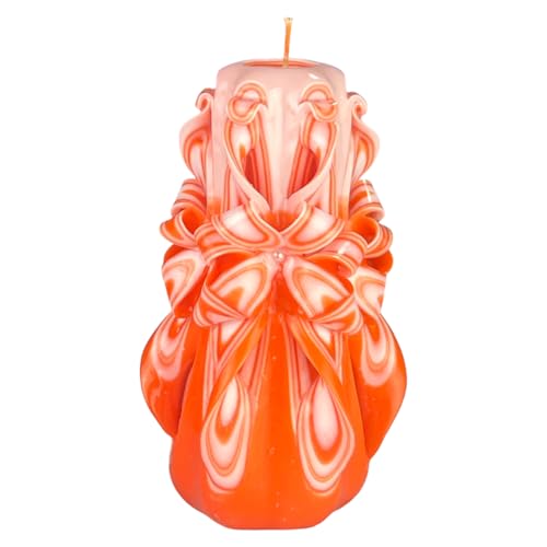 Handgemachte Designkerze, geruchlose dekorative Kerze Ø8 x H18 cm, 66 Stunden lange brennende zylindrische Kerze, rauchfreie Baumwolldochte, ideale Heimdekoration und vielseitiges Geschenk von EVE CANDLES