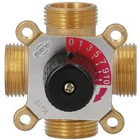 4-Wege-Messing-Mischer Easyflow Typ 4A für Heizung - DN25 - 4 x 1'' AG - Kvs-Wert 6,5 von EVENES®
