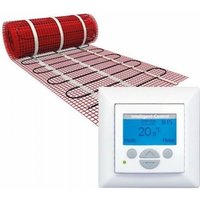 Elektrische Fußbodenheizung 150 Watt Elektrische Bodenheizung twin Technologie Digital Weiß 2 m² von EVENES®