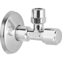 Evenes ® - Eckventil 1/2 Zoll DN15 selbstdichtend Abdeckrosette Messing verchromt Regulierventil von EVENES®