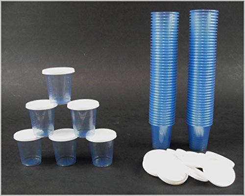 EVENTpac 540 Medikamentenbecher mit 500 Deckel Medizinbecher in blau Medibecher 3cl Medizin Becher 30ml von EVENTpac