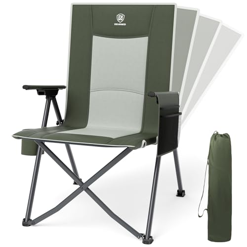 EVER ADVANCED Campingstuhl Faltbar 160KG Belastbar Verstellbare Rückenlehne in 4 Positionen, Klappstuhl Recliner mit Seitentasche & Getränkehalter, Faltstuhl Kleines Packmaß für Camping Garten Balkon EVER ADVANCED Campingstuhl Faltbar 160KG Belastbar Verstellbare Rückenlehne in 4 Positionen, Klappstuhl Recliner mit Seitentasche & Getränkehalter, Faltstuhl Kleines Packmaß für Camping Garten Balkon von EVER ADVANCED