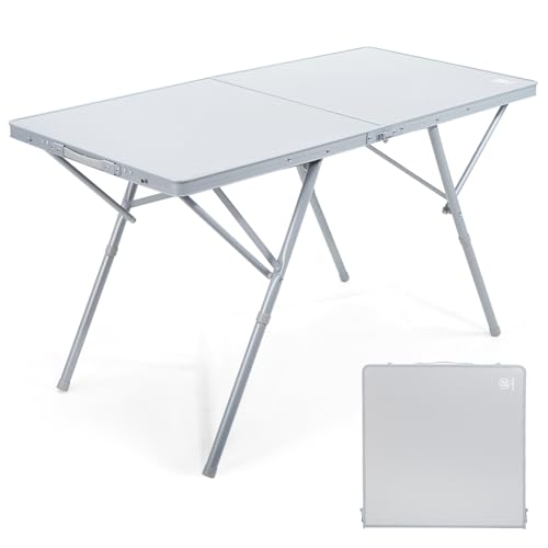 EVER ADVANCED Campingtisch faltbar 120x60cm Klapptisch XL für 4-6 Personen Falttisch bis 60kg Stabiler Struktur für Camping Picknick Garten Balkon von EVER ADVANCED
