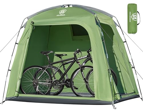 EVER ADVANCED Fahrradzelt für 2-3 Fahrräder, Fahhrradgarage 200x120x165cm, PU 4000MM Wasserdicht Gerätezelt für Fahrräder, Motorräder, Gartenwerkzeuge, Tragbarer Kompakter Fahrradschuppen für Freien von EVER ADVANCED