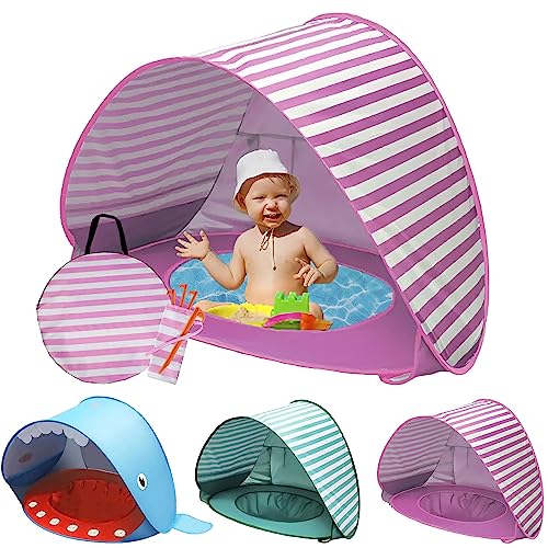 EVER GOODS - Strandzelt für Getränke, Pop-up-Zelte mit Pool für Kinder, faltbares Zelt, tragbar, Anti-UV 50+, Sonnenschutz für Strand, Garten, Reisen, Picknick, Camping, Outdoor-Sport von EVER GOODS