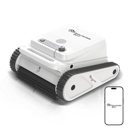EVERCROSS BOT U8 Poolroboter Boden und Wand, Kabelloser Poolsauger Akku mit Wasserlinienreinigung, 120 Min Batterielaufzeit, Intelligenter Navigation, Selbsteinparkfunktion, 200㎡ (weiß-APP) von EVERCROSS BOT