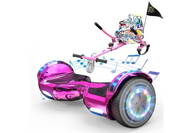 EVERCROSS TECH Balance Scooter 6.5” Hoverboard mit Sitz, Leuchtende Reifen, Bluetooth-Musik, LED-Lichter, bis zu 10-15 km, Geschenke für Kinder von EVERCROSS TECH