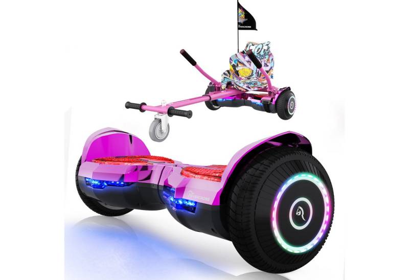 EVERCROSS TECH Balance Scooter Kart 6,5“ Hoverboard mit Sitz, EV2+ Hoverkart, bis zu 10-15 km, mit APP, Bluetooth, Geschenke für Kinder von EVERCROSS TECH