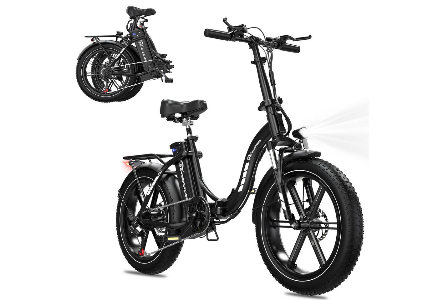EVERCROSS TECH E-Bike E-Bike EK6 Faltbares Elektrofahrrad, 90KM, 48V 13AH, 25Km/h, 7 Gang, Heckmotor, Kettenschaltung, 250W Motor Elektrofahrräder für Damen und Herren EVERCROSS TECH E-Bike E-Bike EK6 Faltbares Elektrofahrrad, 90KM, 48V 13AH, 25Km/h, 7 Gang, Heckmotor, Kettenschaltung, 250W Motor Elektrofahrräder für Damen und Herren von EVERCROSS TECH
