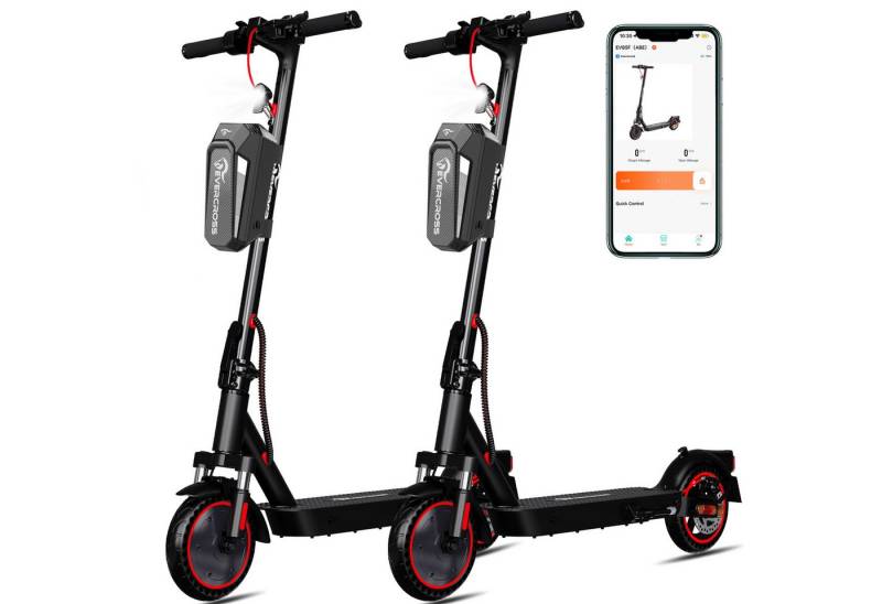 EVERCROSS TECH E-Scooter EV85F mit Straßenzulassung (ABE), 8,5'' klappbarer Elektroroller, mit APP, 7,8AH, 20Km/h, 400W Motor, 15KG Gewicht, Zwei Stoßdämpfer von EVERCROSS TECH