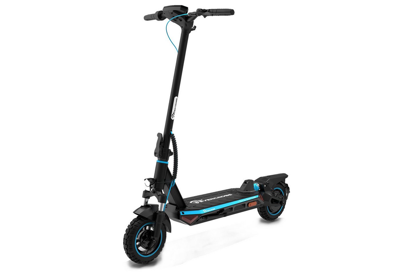 EVERCROSS TECH E-Scooter mit Straßenzulassung (ABE), 10" Offroad-Runflat-Reifen, 55KM, mit APP, 48V 15,3Ah Akku, duales Bremssystem Elektroroller von EVERCROSS TECH