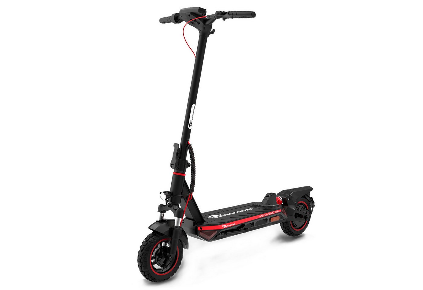 EVERCROSS TECH E-Scooter mit Straßenzulassung (ABE), 10" Offroad-Runflat-Reifen, 55KM, mit APP, 48V 15,3Ah Akku, duales Bremssystem Elektroroller von EVERCROSS TECH