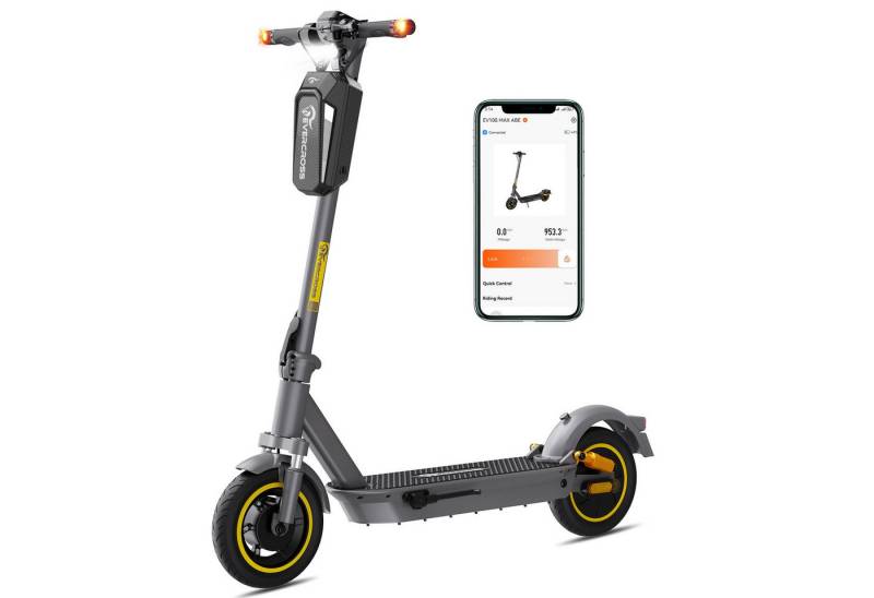 EVERCROSS TECH E-Scooter mit Straßenzulassung (ABE), 10" Runflat Reifen, Blinker, mit APP, 15,6AH Akku, 80KM, Handtasche, LED-Display von EVERCROSS TECH