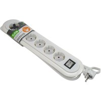 GAO 6-fach Schutzkontakt Steckdosenleiste mit Schalter Meridian Line weiß von GAO
