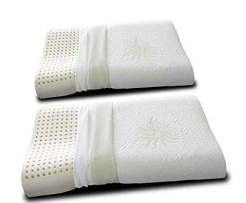 EVERGREENWEB 2 Kissen 100% Memory Foam aus Aloe Vera und Baumwolle, Waschbarer Bezug, Doppelwelle Modell von EVERGREENWEB MATERASSI & BEDS