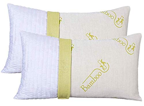 EVERGREENWEB 2er Set Kissen aus Memory Foam Flocken 15 cm Hoch, HYPOALLERGEN (2 Kissen Nuvola Bamboo 40x70 cm) von EVERGREENWEB MATERASSI & BEDS