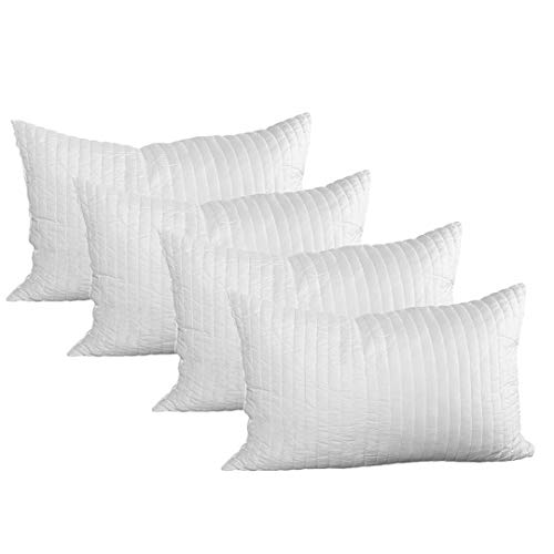 EVERGREENWEB 2er Set Kissen aus Memory Foam Flocken 15 cm Hoch, HYPOALLERGEN (4 Kissen Memory 40x70 cm) von EVERGREENWEB MATERASSI & BEDS