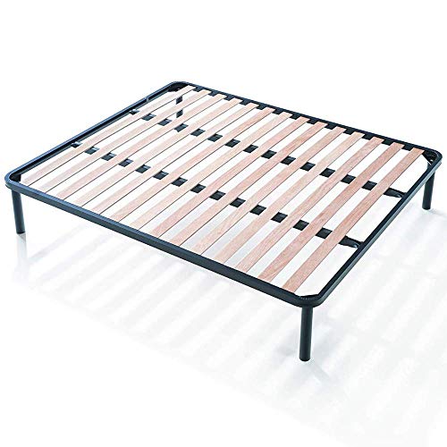 EVERGREENWEB Bett Lattenrost 135x190 Doppelbett Höhe 35 cm Orthopädisches Extra Komfort Leisten Holz mit 4 Abnehmbar Füße Verstärkte Rahmen aus Stahl Bettgestell geeignet für alle Betten & Matratzen von EVERGREENWEB MATERASSI & BEDS