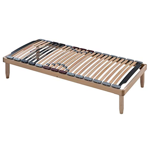 EVERGREENWEB Einzelbett Lattenrost 85x200 cm 40 Hoch aus Buchenholz, Orthopädischer Holzrahmen Verstärkte Steifigkeitsregler, 4 abnehmbare Beine, für alle Betten und Matratzen geeignet, Modell Lemon von EVERGREENWEB MATERASSI & BEDS