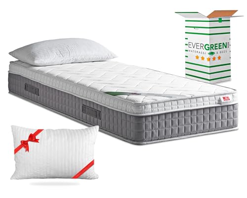 EVERGREENWEB – Einzelbettmatratze 85x190 25 cm Höhe mit integriertem Topper aus Memory-Schaumstoff H2 H3 Ergonomische 7-Zonen MEDIZINISCHES Produkt + Kostenloses Kissen, Weiße Massage-Effekt Gewebe EVERGREENWEB – Einzelbettmatratze 85x190 25 cm Höhe mit integriertem Topper aus Memory-Schaumstoff H2 H3 Ergonomische 7-Zonen MEDIZINISCHES Produkt + Kostenloses Kissen, Weiße Massage-Effekt Gewebe von EVERGREENWEB MATERASSI & BEDS