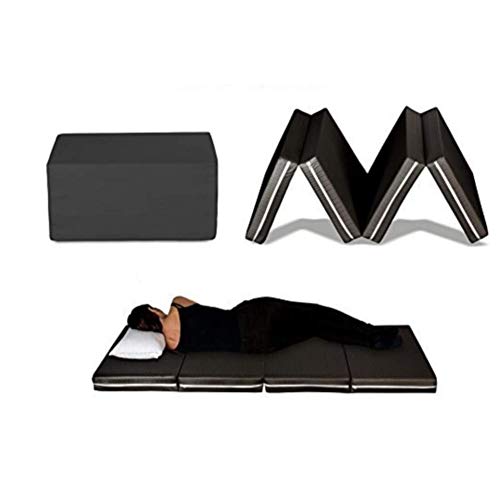 EVERGREENWEB – Futonbett, Platzsparende Einzelmatratze 80x190-10 cm hoch, Klappbar in 4 Teile faltbar und in einen Pouf umwandelbar, Schwarz Abnehmbarer Bezug, passend für alle Bettgestelle, Galaxy von EVERGREENWEB MATERASSI & BEDS