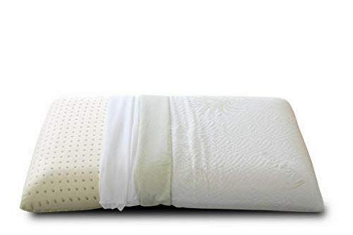 EVERGREENWEB Kissen 100% Memory Foam aus Aloe Vera und Baumwolle, Waschbarer Bezug, Seifen- oder Doppelwelle Modell (1 Aloe Kissen Seifenmodell h12 cm) von EVERGREENWEB MATERASSI & BEDS