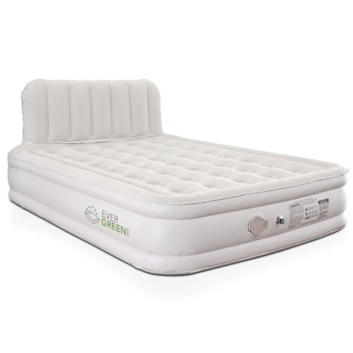 EVERGREENWEB - Luftmatratze Selbstaufblasend mit Rückenlehne 2 Personen, Luftbett mit Integrierter Elektrischer Luftpumpe, Aufblasbare Matratze Bett Outdoor/Indoor für Camping, Gästebett 203x152x40 cm von EVERGREENWEB MATERASSI & BEDS