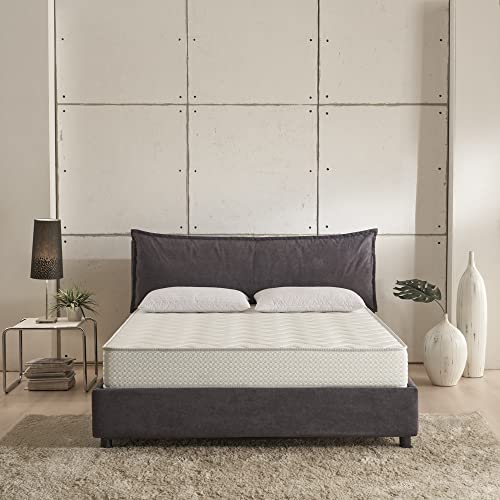 EVERGREENWEB - Matratze für Doppelbett, 135 x 190 cm, aus Memory-Schaum, 7 Zonen, orthopädisch, hypoallergen, atmungsaktiv, hergestellt in Italien, mit Kissen aus Memory-Schaum, City Plus von EVERGREENWEB MATERASSI & BEDS