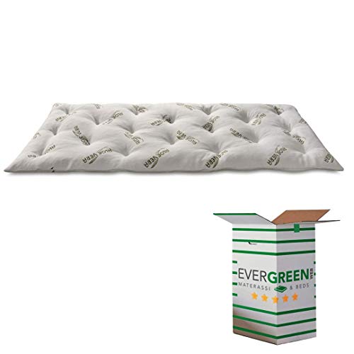 EVERGREENWEB Topper 80x190 cm, Höhe 7 cm, Aus Memory Foam Flocken mit Aloe Vera Faser Bezug, Matratzenschoner, Topper Orthopädisch mit Gänsefeder-Effekt, Weicher Matratzenauflage| Modell STARLES von EVERGREENWEB MATERASSI & BEDS