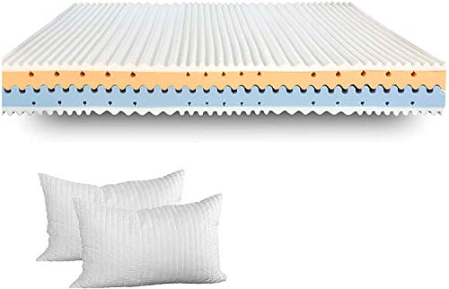 EVERGREENWEB - Orthopädische Matratze 85x200 cm aus Memory Foam 25 cm Hoch, 7 Zonen Massage-Effekt Härtegrad H2H3 Einzelbett, Silber-Faser Bezug an 3 Seiten Abnehmbar und Waschbar + Kissen KOSTENLOS von EVERGREENWEB MATERASSI & BEDS