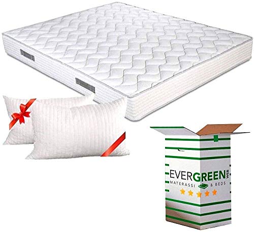 EVERGREENWEB - Orthopädische Waterfoam Matratze 140x190 Hoch 20 cm + 2 VISCOSCHAUM Kissen KOSTENLOS aus Memory Foam Flocken, Atmungsaktiv, Hypoallergen, Ergonomisch, 100% Made in Italy | Fashion von EVERGREENWEB MATERASSI & BEDS