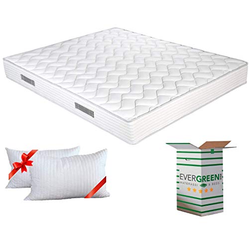 EVERGREENWEB - Orthopädische Waterfoam Matratze 170x195 Hoch 20 cm + 2 VISCOSCHAUM Kissen KOSTENLOS aus Memory Foam Flocken, Atmungsaktiv, Hypoallergen, Ergonomisch, 100% Made in Italy | Fashion von EVERGREENWEB MATERASSI & BEDS