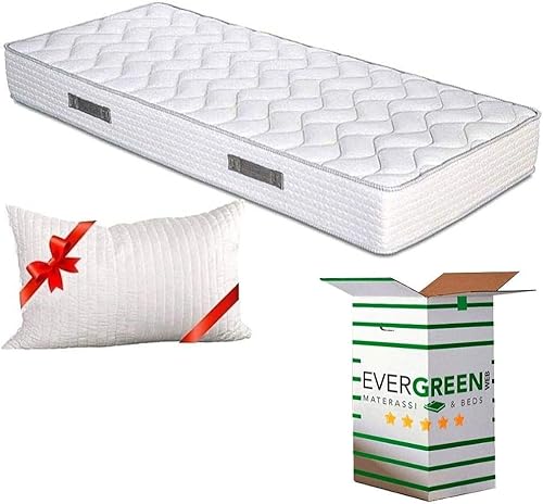 EVERGREENWEB - Orthopädische Waterfoam Matratze 75x190 cm, Hoch 20 cm + 1 VISCOSCHAUM Kissen KOSTENLOS aus Memory Foam Flocken, Atmungsaktiv, Hypoallergen, Ergonomisch, 100% Made in Italy | Fashion von EVERGREENWEB MATERASSI & BEDS