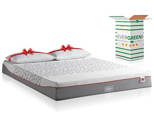 EVERGREENWEB Ortopädische Matratze 140x200 cm aus Memory Schaum, 20 cm Hoch, Massage-Effekt + 2 Bett Kissen KOSTENLOSE aus Memory Foam Flocken, Waschbarer Bezug mit Anti-Milbe Hypoallergen | Millenium EVERGREENWEB Ortopädische Matratze 140x200 cm aus Memory Schaum, 20 cm Hoch, Massage-Effekt + 2 Bett Kissen KOSTENLOSE aus Memory Foam Flocken, Waschbarer Bezug mit Anti-Milbe Hypoallergen | Millenium von EVERGREENWEB MATERASSI & BEDS