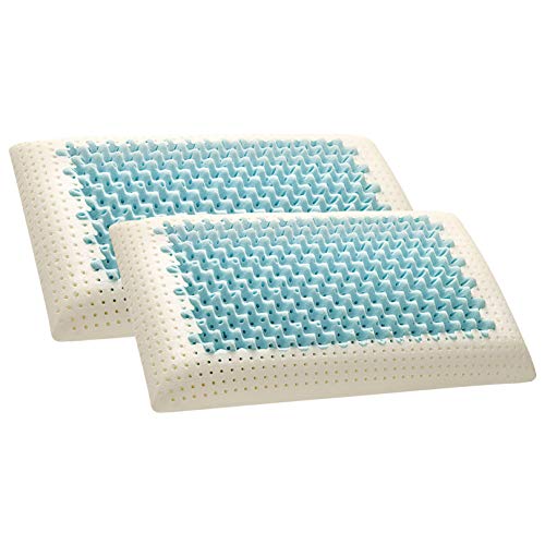 Evergreenweb - Paar Kopfkissen aus Memoryschaum mit Air Massage-Struktur 70x40 Höhe 12 cm Doppelter Bezug aus Silver und Natürlichem Baumwollgewebe ideal als Nackenstützkissen Atmungsaktiv Milbendicht von EVERGREENWEB MATERASSI & BEDS