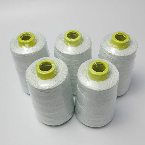 evernice 5 Zapfen Polyester weiß Faden für Newlong Fischbein Tragbare Tasche Closer Stitcher von EVERNICE