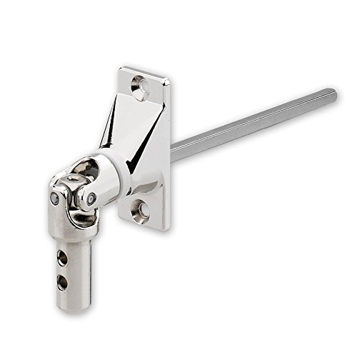 Gelenklager für Kurbelgetriebe, Schwenkbereich 45° (Grad), Platte 55 x 22 mm, vernickelt, inkl. Vierkantstab 200 mm x 6 mm, von EVEROXX® von EVEROXX