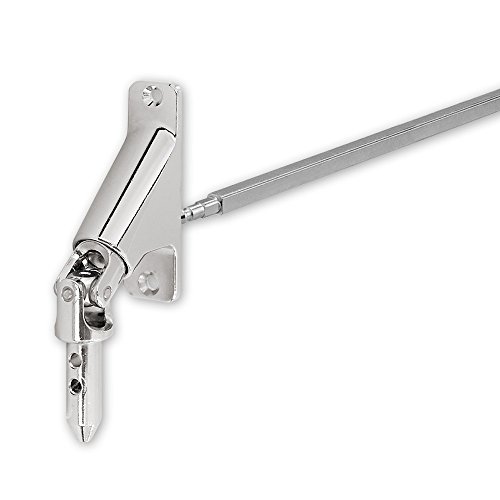 Gelenklager für Kurbelgetriebe, Schwenkbereich 90° (Grad), Platte 85 x 23 mm, vernickelt, inkl. Vierkantstab 300 mm x 6 mm, von EVEROXX® von EVEROXX