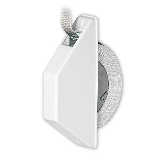 Mini-Halbeinlass-Gurtwickler 'Dimo' mit Abdeckhaube, Farbe: weiß, inkl. Gurt 15 mm x 5 m Länge, Gurtfarbe: grau, Lochabstand: 135 mm, von EVEROXX® von EVEROXX