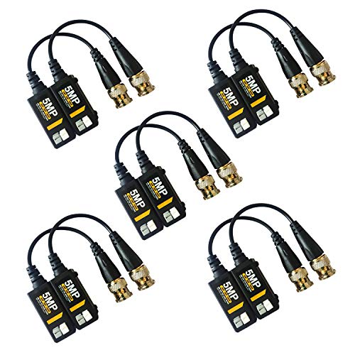 DENDAWEN Eversecu 5 Paar 5 MP Passive HD BNC Video Balun Transceiver Transmitter AHD/TVI/CVI/CVBS Kabel Stecker für 720P / 960P / 1080P / 3MP / 5MP CCTV Überwachungskameras DENDAWEN Eversecu 5 Paar 5 MP Passive HD BNC Video Balun Transceiver Transmitter AHD/TVI/CVI/CVBS Kabel Stecker für 720P / 960P / 1080P / 3MP / 5MP CCTV Überwachungskameras von EVERSECU