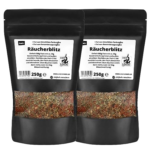 EVERSMOKE Räucherblitz 2X 250g I Räuchergewürz Räucherfix Räucherlake Räucherlauge Fische Räuchern Smoker von EVERSMOKE