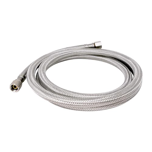 EvertechPRO Kühlschrank-Wasserleitungs-Kit – F 1/4 C x F 1/4 C x 60 Zoll Edelstahl geflochtene Kühlschrank-Wasserleitung – universelle Passform, hochwertig, langlebig, platzsicher, kein Wasseraustritt von EVERTECHPRO