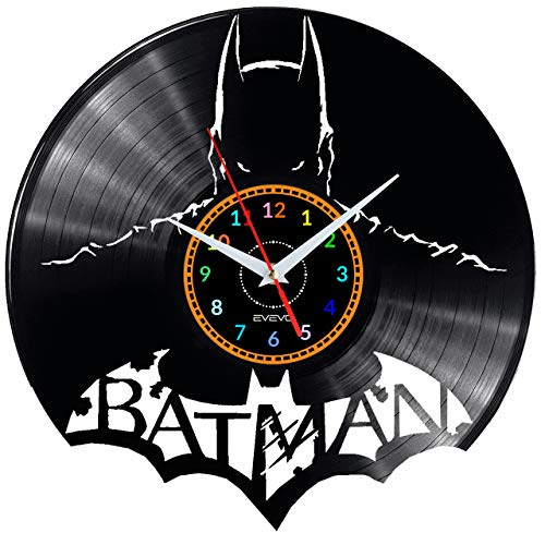 EVEVO Batman Wanduhr Vinyl Schallplatte Retro-Uhr groß Uhren Style Raum Home Dekorationen Tolles Geschenk Wanduhr Batman von EVEVO
