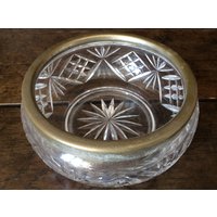 Vintage Englisch Glas Servier Snack Knabbereien Süße Schmuckstück Schmuck Servierschale Mit Metallrand Circa 1920/Eve Of Europe von EVEofEurope
