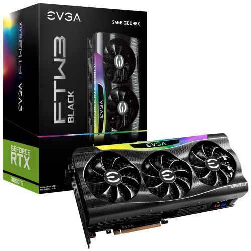 EVGA GeForce RTX 3090 Ti FTW3 BLACK GAMING, 24G-P5-4981-KR, 24GB GDDR6X, iCX3, ARGB LED, Backplate, Free eLeash von EVGA
