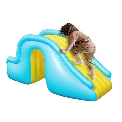 EVGATAVAB Aufblasbar Wasserrutsche, Planschbecken Gleiten, Kompakt Kippschutz Poolrutsche Wasserpark mit Luftpumpe, Im Freien Sommer Spaß für Kinder von EVGATAVAB