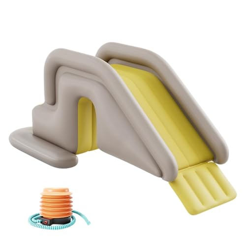EVGATAVAB Aufblasbare Wasserrutsche, Im Freien Sommerspaß Wasserpark Kippsichere Rutschen, Aufblasbares PVC Planschbecken Rutsche, für Im Freien Innenräume Hinterhof Garten(Yellow) von EVGATAVAB