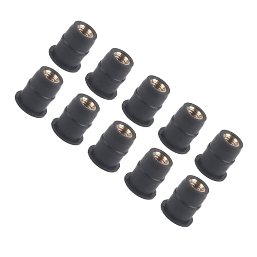 10 Stück M5 Gummimuttern 5 Mm Metrische Windschutzscheibenschrauben Wellnut Kit für Motorrad ATV Schwarz von EVGATSAUTO