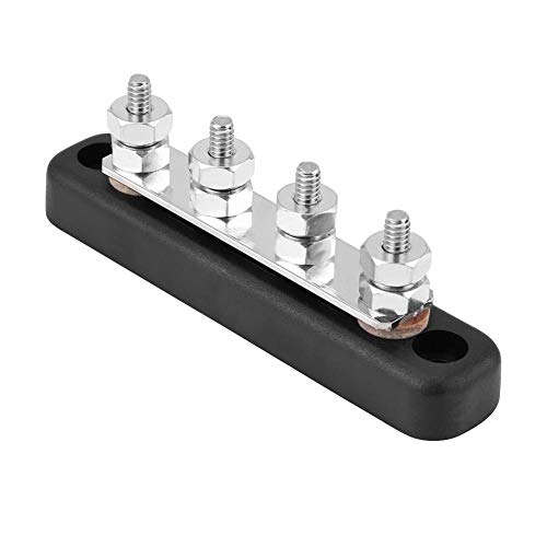 4 Positionen Sammelschiene, 4 Stehbolzen Klemmenblock Sammelschiene Elektrischer Anschluss Anschlussblock Schraubklemmen Streifen 100A AC 300V DC 48V von EVGATSAUTO