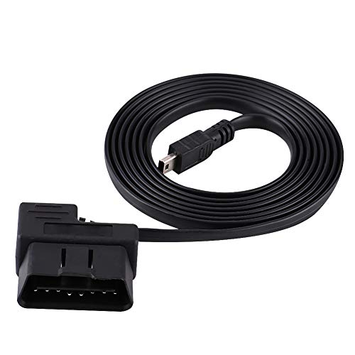 Auto OBD2 USB Verlängerungskabel, 180 cm Auto OBD-II OBD2 EOBD 16 poliger Diagnose Verlängerungsadapter für Mini USB Kabel von EVGATSAUTO